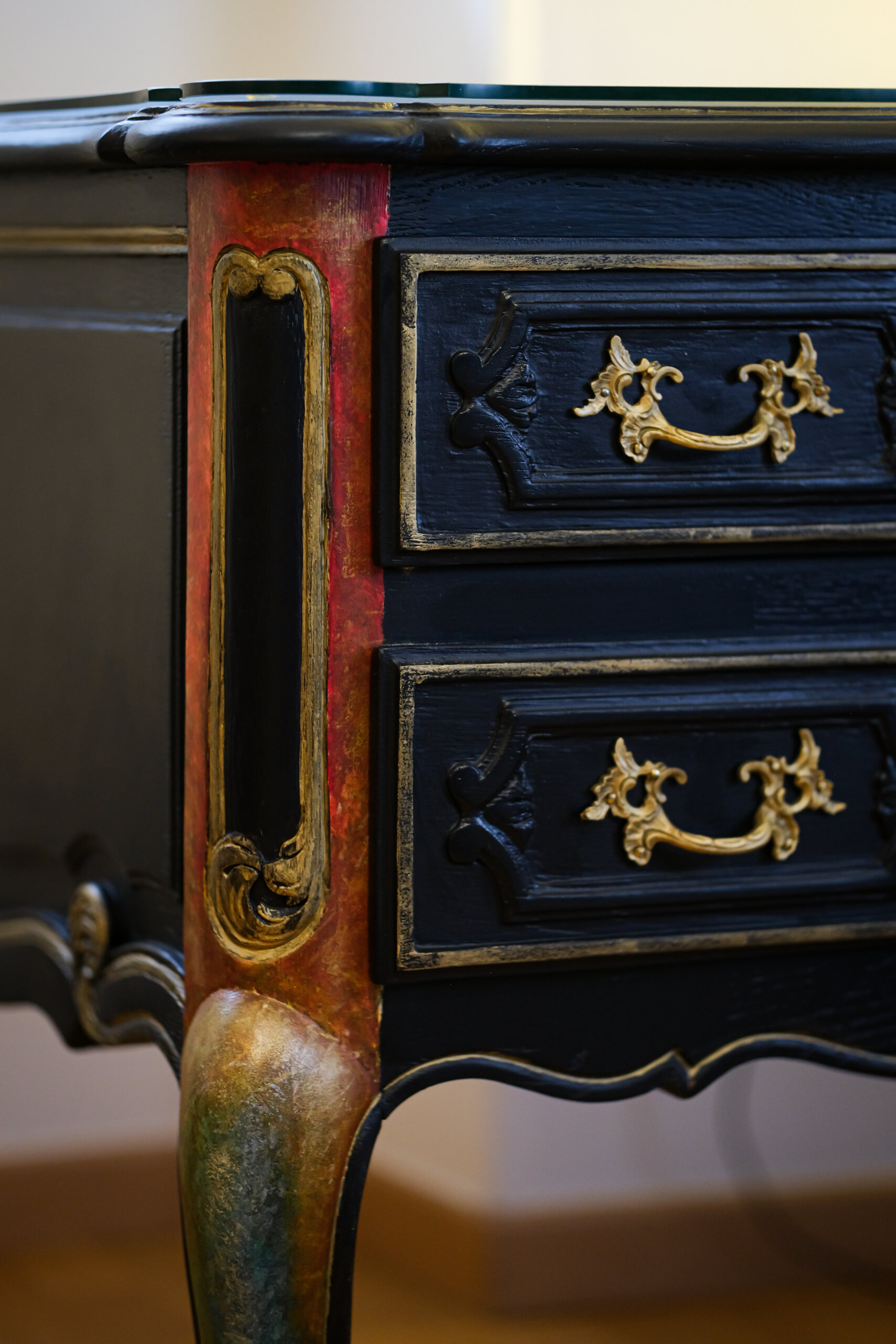 patine realiser à partir de pigments naturel or pale